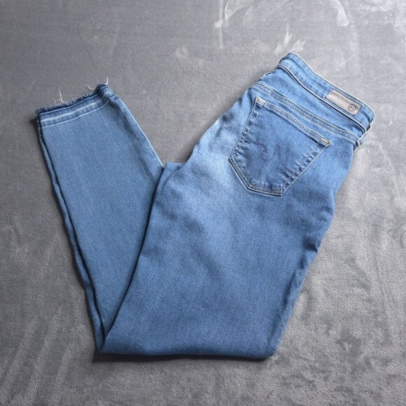 Adriano Goldschmied Stevie Ankle Slim Straight Jeans 29 Distressed Released Hem - Picture 1 of 9